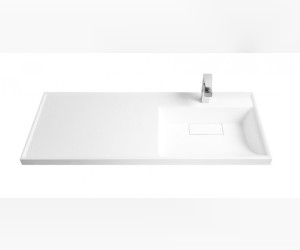 Раковина Акватон Лондри 120 см, 1A72243KLH010, искусственный камень, белый