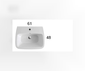 Раковина подвесная Globo Daily DA060.BI*1, 61х48 см