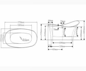 Акриловая ванна Lagard Tiffany Black Agate lgd-tf-ba