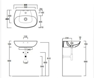 Раковина Simas Vignoni VI10bi*1 60*46 см накладная/подвесная