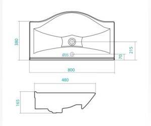 Раковина Santek Беверли 80 1.WH30.2.422 80 см. белая, мебельная
