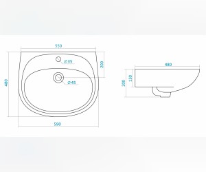 Раковина Santek Анимо 60 1.WH11.0.508 60*48 см