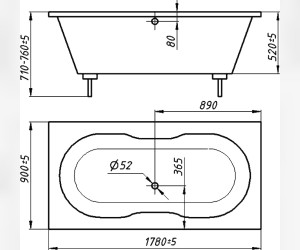 Ванна из искусственного камня Фэма Бомонд 178 х 90 см