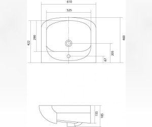 Раковина Акварель, 60 см, 1.WH11.0.195