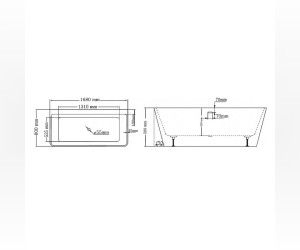 Акриловая ванна Lagard Vela Treasure Gold 168 x 80 см
