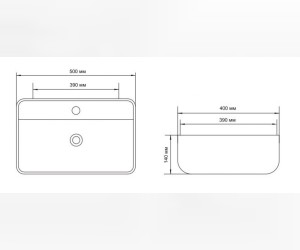 Раковина Aquanet Soul-2 50 x 40 x 14 см, накладная, белый, 211283