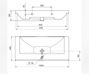 Раковина Santek Миранда, 100 см керамика, белая, WH30.2.249