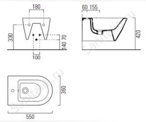 Подвесной унитаз GSI Norm 861211, 55*36 см