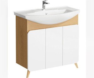 Напольная тумба 85 см с тремя дверцами с умывальником