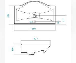 Раковина Santek Беверли 1.WH30.2.501 65 x 47.7 x 16.5 см прямоугольная