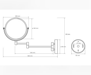 Косметическое зеркало Bemeta 112201518 23.8 x 46.5 x 25.5 см, без подсветки, хром