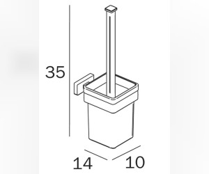 Ершик туалетный Inda Lea A18140NE21 настенный, цвет: черный матовый