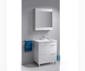 Напольная тумба с двумя ящиками с умывальником