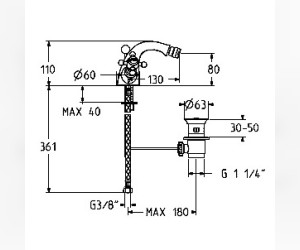 Смеситель Gattoni Vivaldi 12370 для биде, бронза