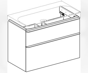 Тумба под раковину Geberit Smyle Square 500.354.JK.1, 90 см, цвет лава