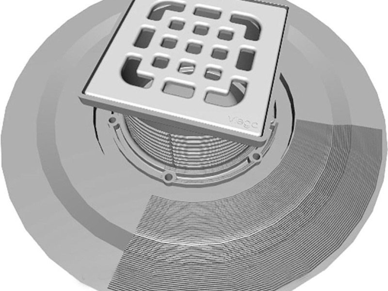 Трап Viega Advantix 556914, 100 x 100 мм, с решеткой из нержавеющей стали