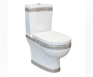 Напольный унитаз Della Globus Super Plus DE31109001411 крышка микролифт, версаче черный