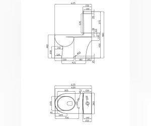 Напольный унитаз Della Globus Super Plus DE31109001411 крышка микролифт, версаче черный