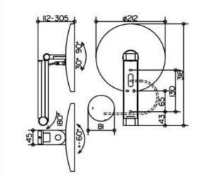 Настенное косметическое зеркало Keuco iLook_move 17612 019002 с сенсорной панелью