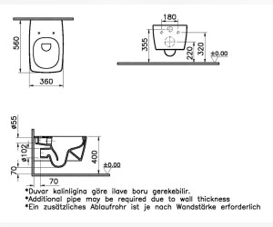 Подвесной безободковый унитаз Vitra Metropole, 7672B003-0075