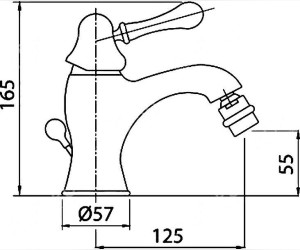 Смеситель для биде Bugnatese Maya 8923GO, с донным клапаном, золото