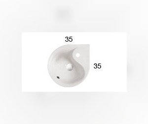 Раковина подвесная Globo Lavabi darredamento Misura MI013.BI*1, 35х35 см, белая