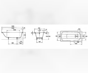 Стальная ванна Kaldewei Saniform Plus мод. 362-1, 160 x 70, easy-clean+anti-slip, 111730003001