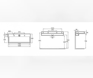 Раковина Jacob Delafon Terrace, с подсветкой, 120 х 49 см