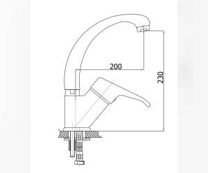 Смеситель GPD Kalipso MTE20, для кухонной мойки, хром