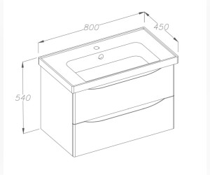 Тумба под раковину Opadiris Smile Элеганс 80 см, Z0000014969, подвесная, белый матовый