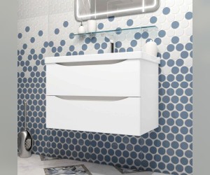 Тумба под раковину Opadiris Smile Элеганс 80 см, Z0000014969, подвесная, белый матовый