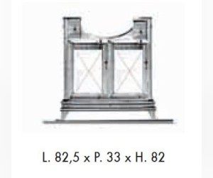 Тумба напольная Labor Legno MARRIOT MPL 85 V, под раковину с стеклянными вставками, вишня/бронза 82,5*33*82 см