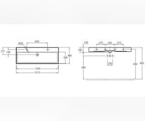Раковина Jacob Delafon Vivienne EXBK112-00, 120 х 46 см, белая