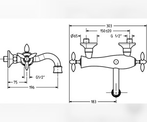 Смеситель Gattoni Timor 18001 для ванны/душа, бронза
