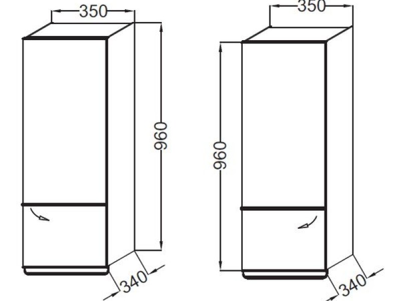 Пенал Jacob Delafon ODEON UP правая, 35 см, EB893D-E10, квебекский дуб