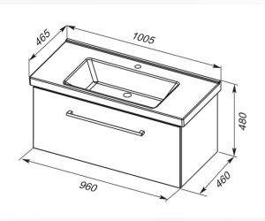 Тумба под раковину Dreja Big Inn 77.0206D, 100 см, дуб кантри