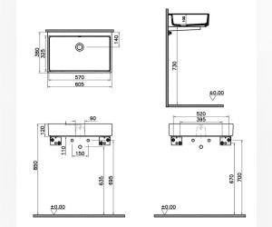 Раковина Vitra ArchiPlan, 7404B003-0012