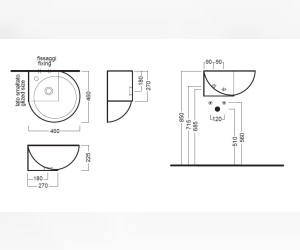 Раковина Hatria You&me 46 см, левая/правая (Y0H701/Y0H601)
