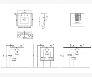 Раковина Hatria Bahia 50 x 46.5 см, BH0500465011TS0, подвесная, белый