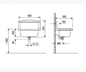 Многофункциональная мойка Sanit 60.005.B6..0099 55 x 45 x 41.3 см, белая
