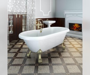 Ванна акриловая Радомир Леонесса 1, 175 х 80 см на ножках Лев, 1-01-4-0-1-138П, слив-перелив, перламутр, бронза