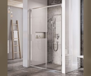 Душевая дверь в нишу Ravak Blix Slim BLSDP2-100, профиль блестящий, витраж транспарент, X0PMA0C00Z1