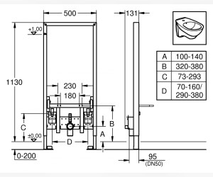 Инсталляция для биде Grohe Rapid SL 38553001