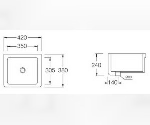 Раковина Hatria Sink 38 YN0201 42x38 см хозяйственная-постирочная