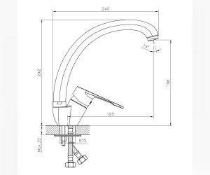 Смеситель Decoroom DR23021, для кухни, хром