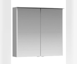 Зеркальный шкаф с двумя дверьми, светодиодным светильником, также освещающим внутреннее пространство, сенсорным выключателем и регулятором освещенности