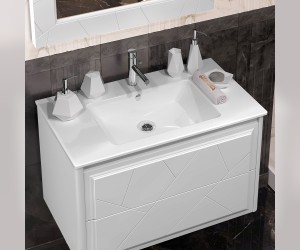 Тумба под раковину Opadiris Smile Луиджи 100 см подвесная, белый матовый, 00-00004257