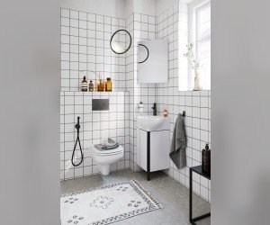 Напольная тумба с двумя дверьми с умывальником