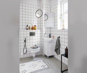 Напольная тумба с двумя дверьми с умывальником