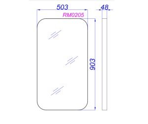 Зеркало в металлической раме, цвет белый, 50*90 см